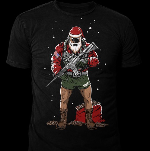 Gun t-shirt with the title 'Tactical Santa Claus'