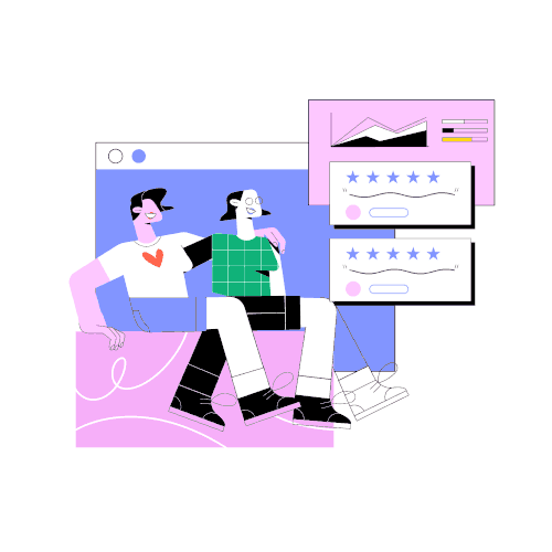 Animated illustration with the title 'illustration for company vision'