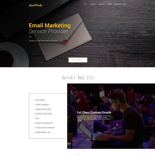 Business website with the title 'Homepage Redesign for EmailMonks'