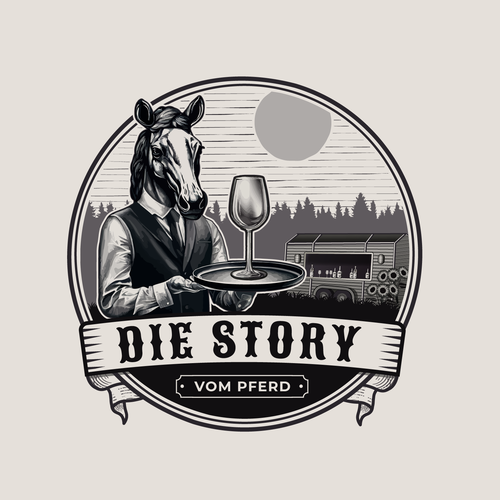 Sunflower design with the title 'Die Story vom Pferd'