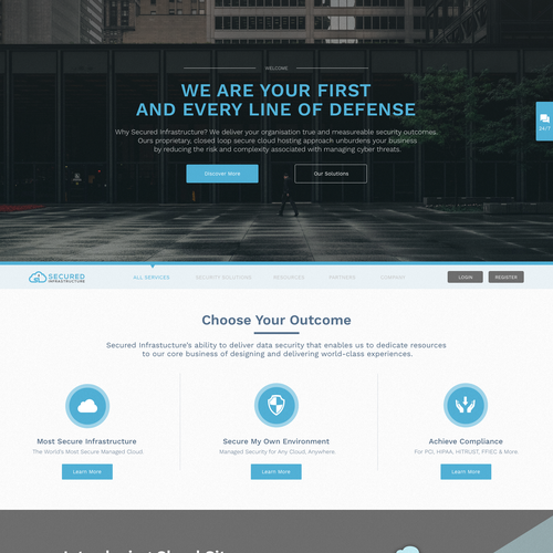 Company website with the title 'Secured Infrastructure Website'