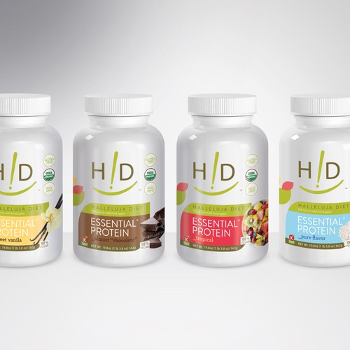 Protein label with the title 'Halleluja Diet Proteins'