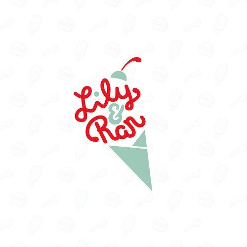 Cherry design with the title 'Ice Cream Logo'