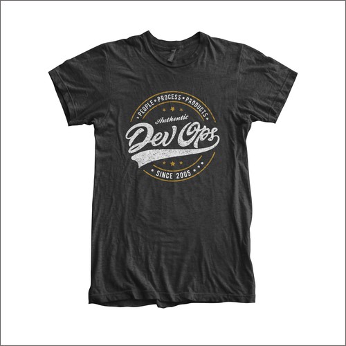 Distressed t-shirt with the title 'Authentic DevOps T-Shirt'
