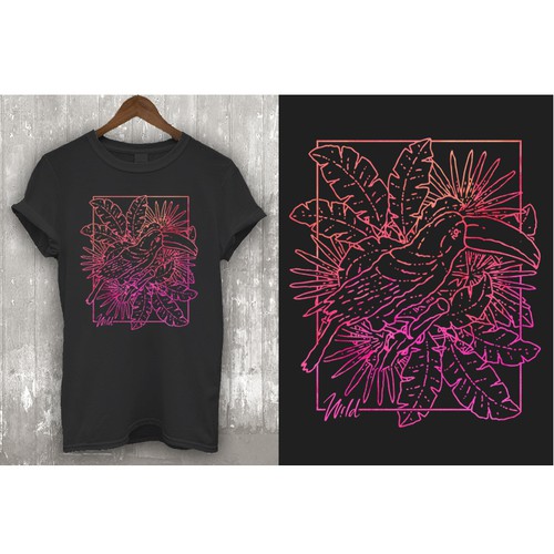 Jungle design with the title 'Wild t-shirt designs'