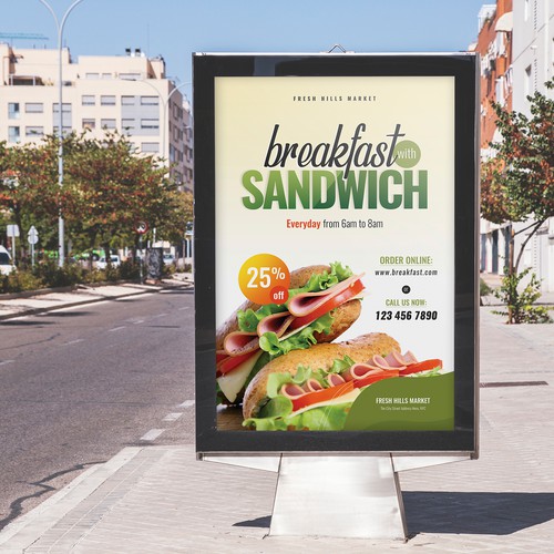 Breakfast design with the title 'Breakfast poster template design'
