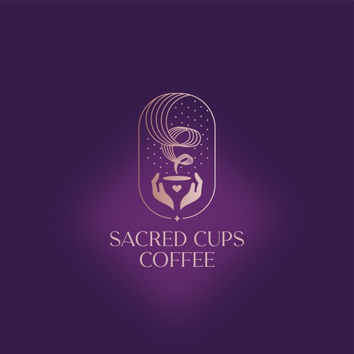 Sacred logo with the title 'Sacred Cups Coffee'