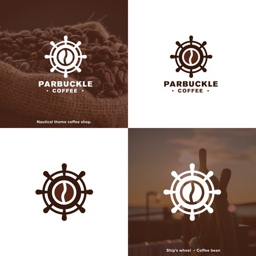 Wheel logo with the title 'Coffee Bean Logo'