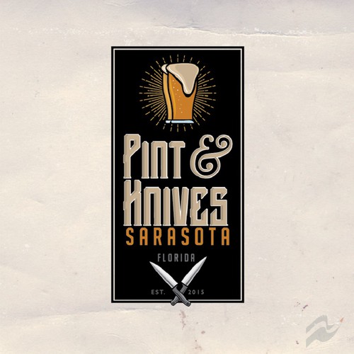 Cutlery logo with the title 'Pint&Knives'