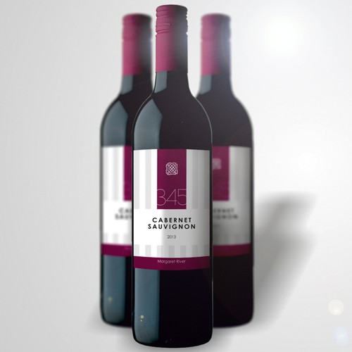 Branding label with the title '345 CABERNET SAUVIGNON'