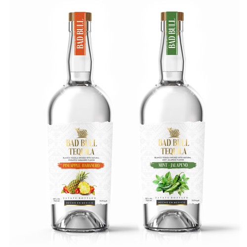 Tequila label with the title 'Label design.'