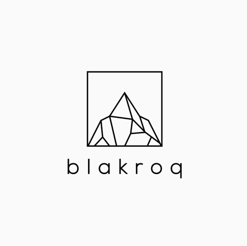 Mountain logo with the title 'blakroq - stone peak logo'