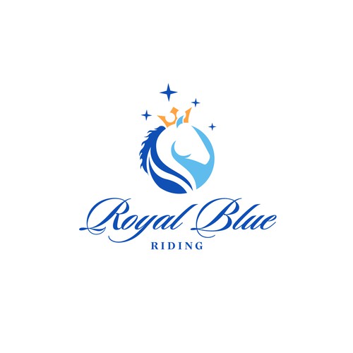 Royal design with the title 'Logo for Royal Blue Riding Facility'