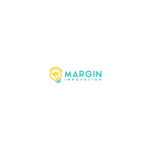 Light bulb logo with the title 'Logo Design for Margin Innovation'