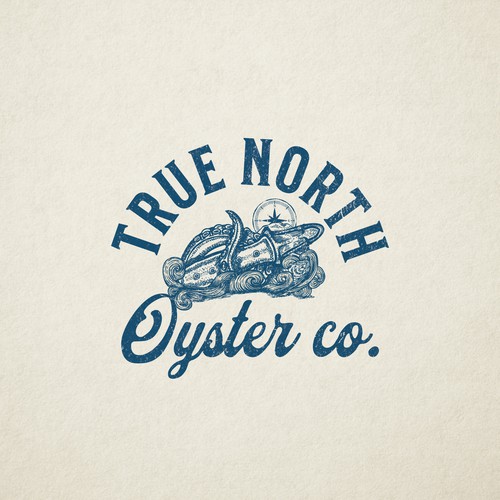 Oyster design with the title 'A Vintage logo design for the Oyster Co. '