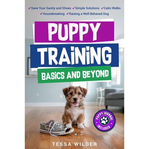 Dog book cover with the title 'Puppy Training Basics and Beyond'