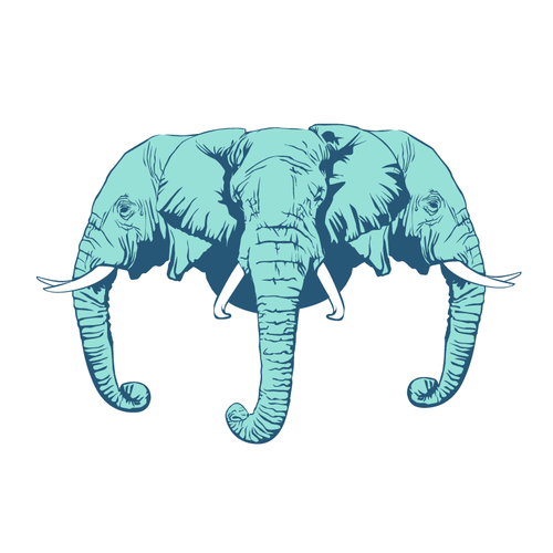 blue elephant head logo