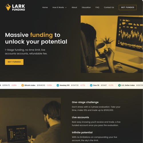 Yellow website with the title 'Web Design'