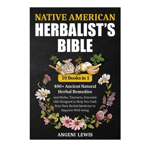 Nature book cover with the title 'Book cover - Native American Herbalist's Bible'