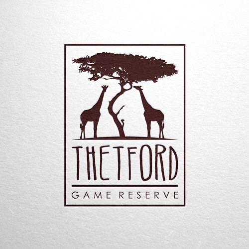 African animal logo with the title 'Logo for an upscale game reserve in Africa'