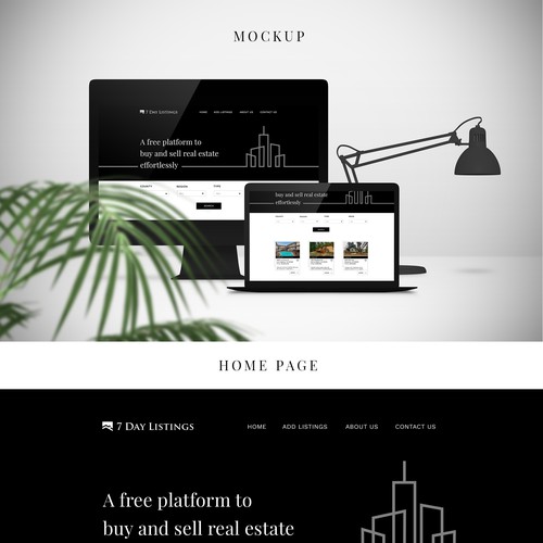 House website with the title 'Website design for real estate'