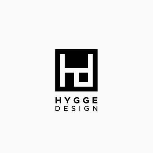 Blacked logo with the title 'Hygge Design - logo'