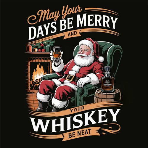 X-mas design with the title 'Fun Christmas Graphic for Whiskey Lovers | I Can Design Something Similar For You'