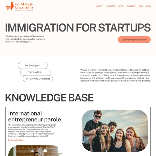 Startup website with the title 'Modern Website Design'
