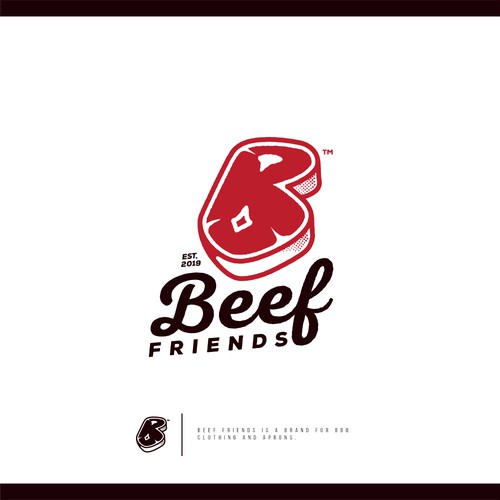 Modern vintage logo with the title 'Beef Friends'