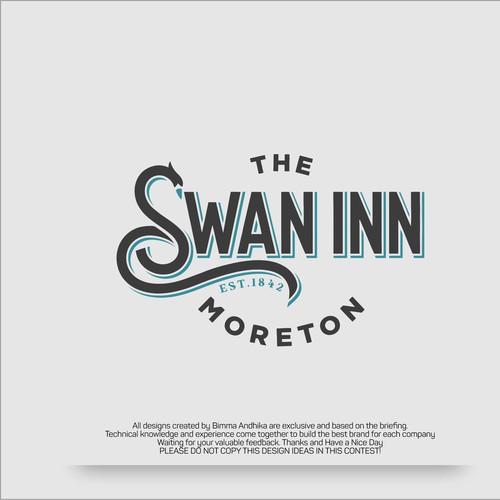 Swan design with the title 'The Swan Inn Moreto'