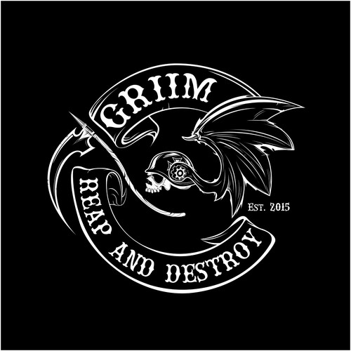 Biker t-shirt with the title 'Create a Dark Biker T shirt design for clothing brand'