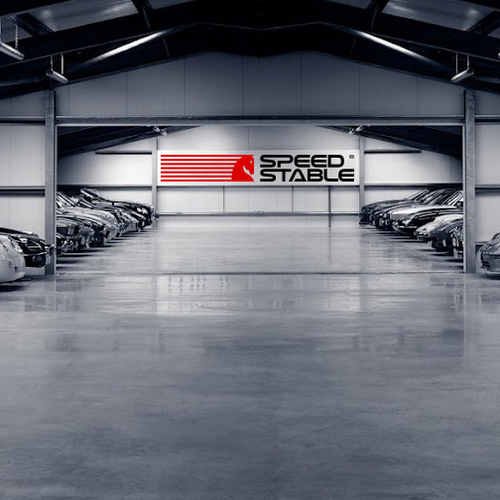 Garage design with the title 'Amazing unique logo design.'