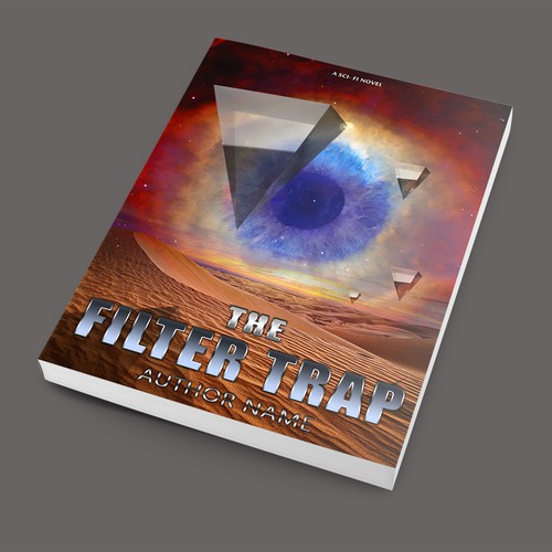 3D book cover with the title 'Create cover for science fiction novel'