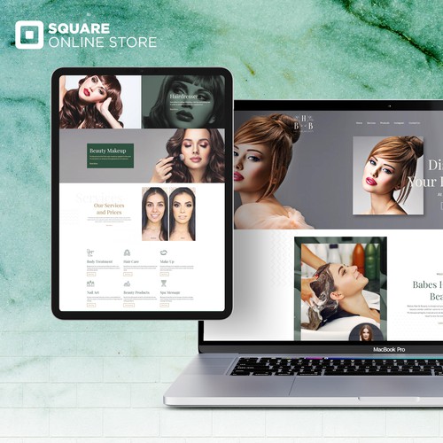 Atom design with the title 'Beauty salon for Square online store'