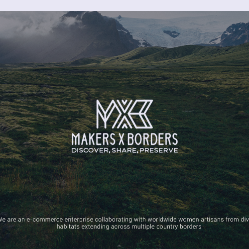 Tribal logo with the title 'Makers X Borders - An ethical e-commerce brand'