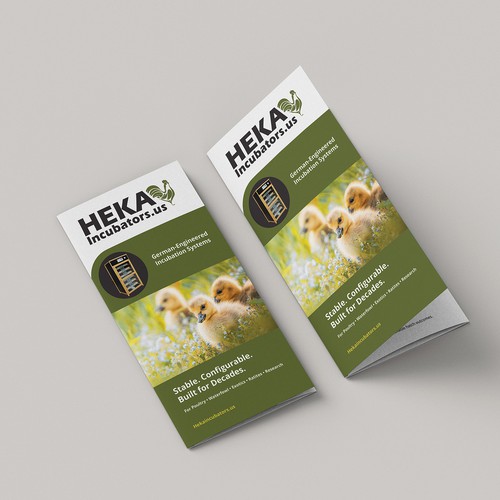 Tri-fold design with the title 'Tri-Fold Design for HEKA Incubators'