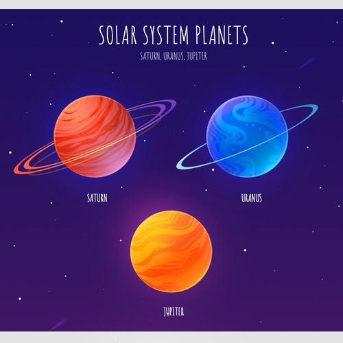 Animated illustration with the title 'Planets'