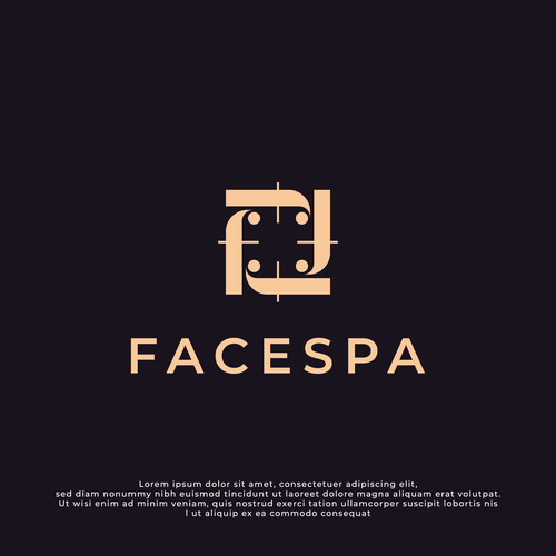 Letter f design logo with the title 'facespa'
