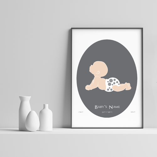 Baby artwork with the title 'Minimalistic baby illustration'