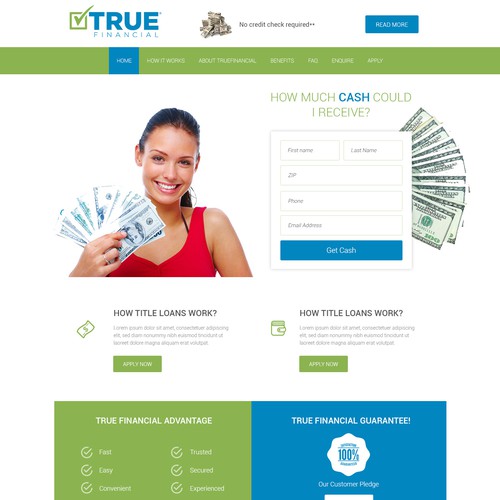 Site design with the title 'Finance Company Site'