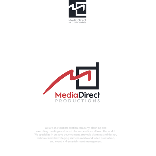 Communication logo with the title 'logo design for media direct prodiction'