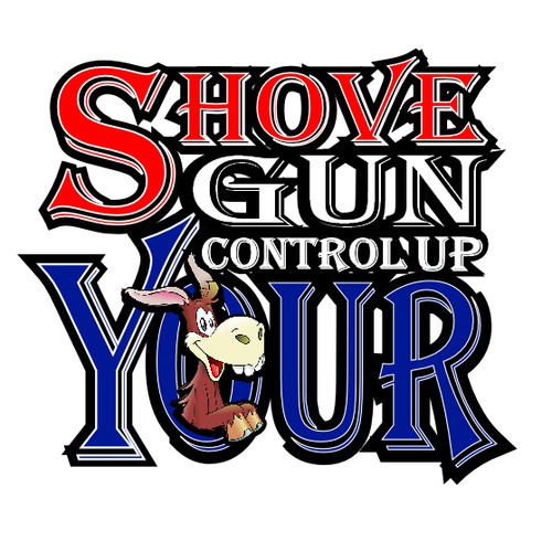 Gun t-shirt with the title 'Gun control Tee'