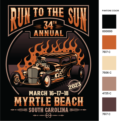 Vector art t-shirt with the title 'Run to the Sun'