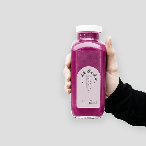 Pink label with the title 'Simple, elegant and feminine label design'