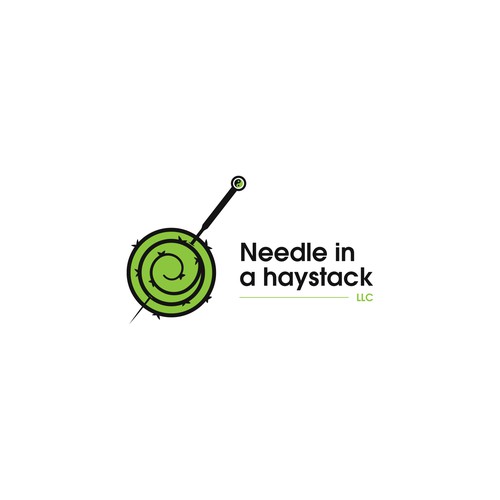 Needle design with the title 'Logo design'