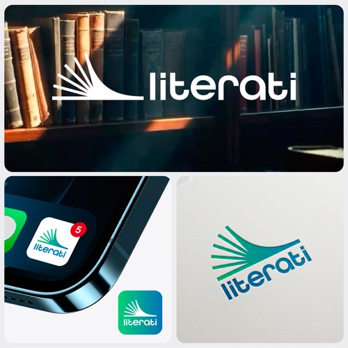 Bookmark logo with the title 'L and book AI Logo'