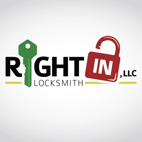 Locksmith logo with the title 'Right In Locksmith'