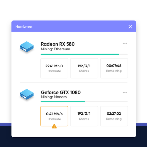 Desktop design with the title 'Crypto monitoring Dashboard'