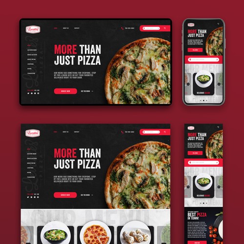 Italian Pizza Web Banner / Lading Page UI