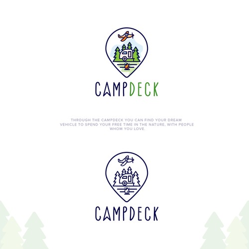Relaxation logo with the title 'Logo for camping'